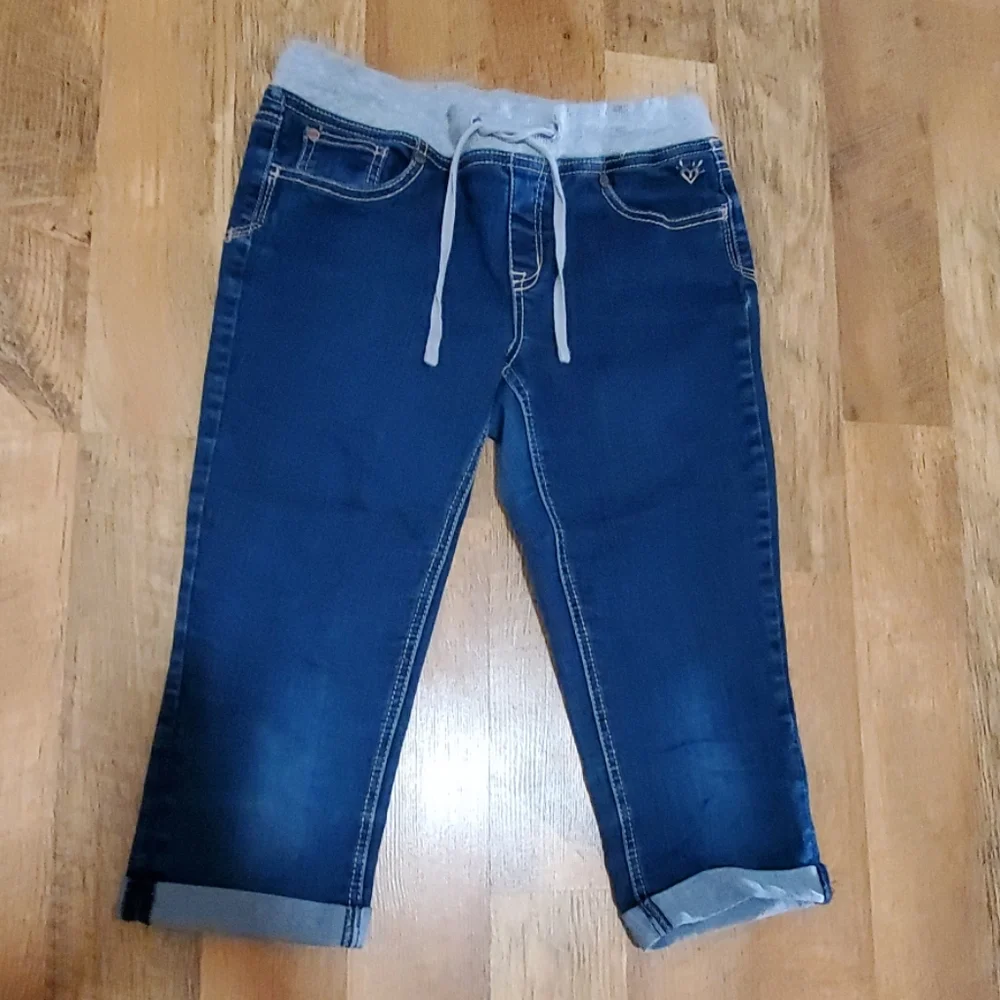 Justice Girls Super Low Cropped Jeans‎ Dark Wash Denim Size 12.5